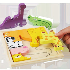 Wooden 3D Puzzles Children's Educational Toys Animal Puzzle Board