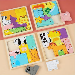 Wooden 3D Puzzles Children's Educational Toys Animal Puzzle Board