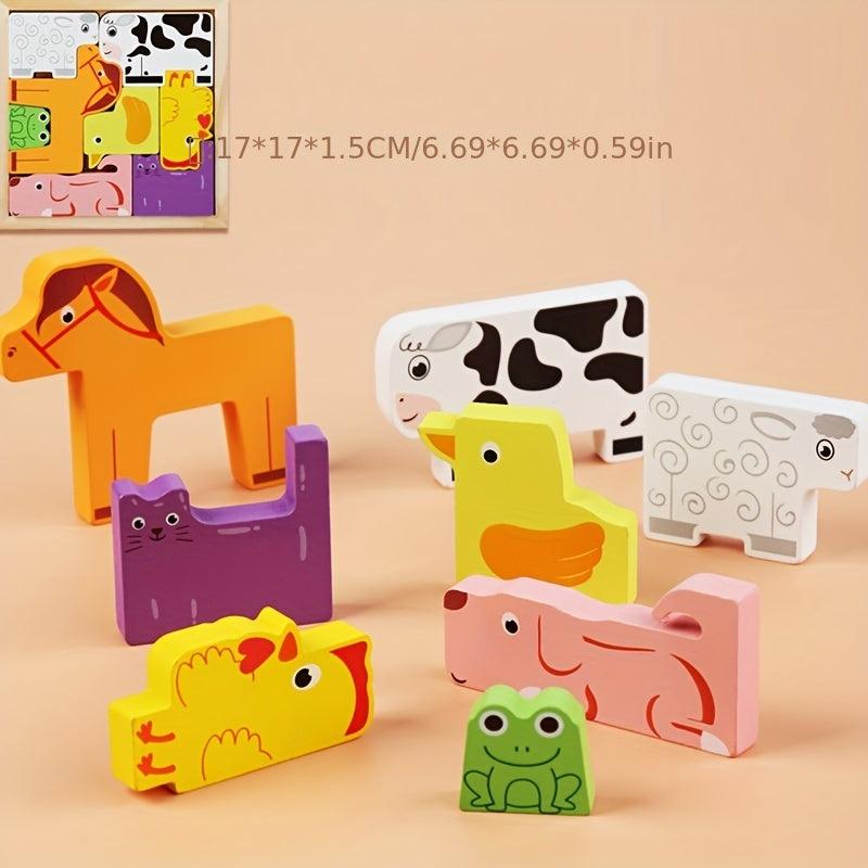Wooden 3D Puzzles Children's Educational Toys Animal Puzzle Board