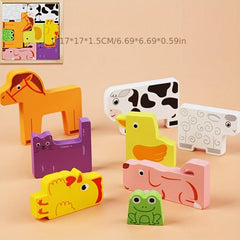 Wooden 3D Puzzles Children's Educational Toys Animal Puzzle Board
