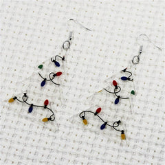 Christmas Tree Earrings - Acrylic Drop Dangling Earrings