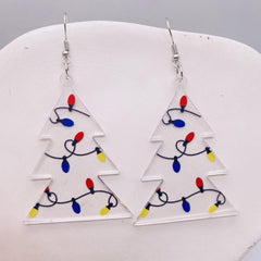 Christmas Tree Earrings - Acrylic Drop Dangling Earrings
