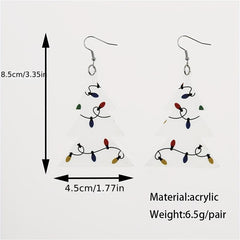 Christmas Tree Earrings - Acrylic Drop Dangling Earrings