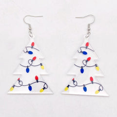 Christmas Tree Earrings - Acrylic Drop Dangling Earrings