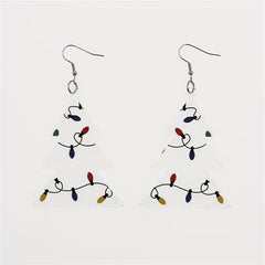 Christmas Tree Earrings - Acrylic Drop Dangling Earrings
