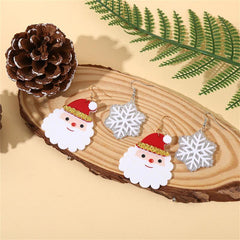 Santa Claus Snowflake Cartoon Acrylic Christmas Earrings