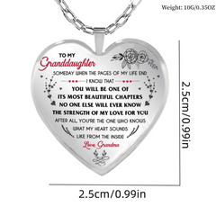 Men's Love Heart Pendant Necklace Rose Flower Necklace