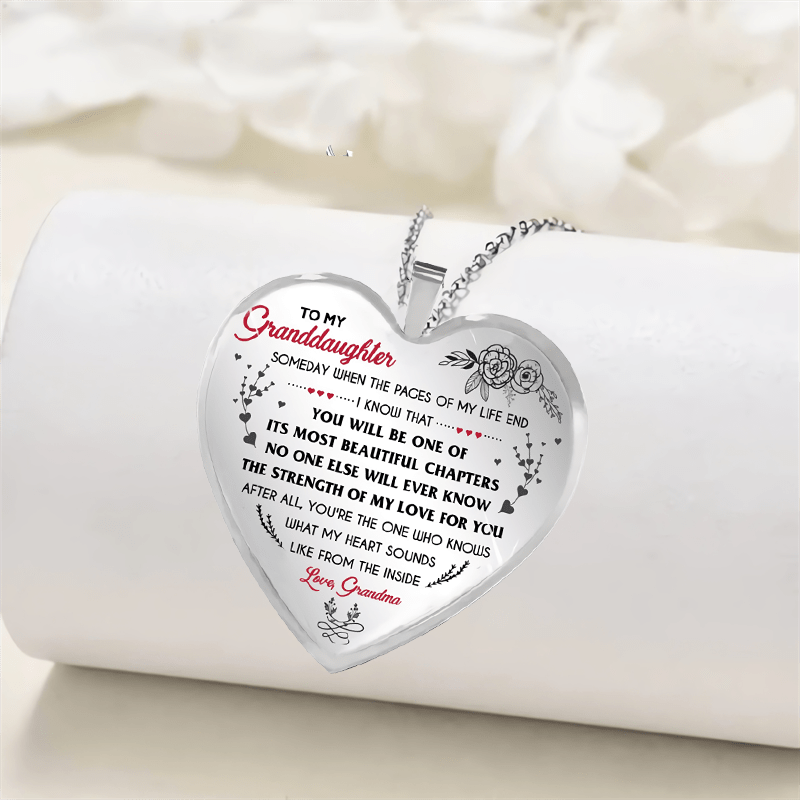 Men's Love Heart Pendant Necklace Rose Flower Necklace