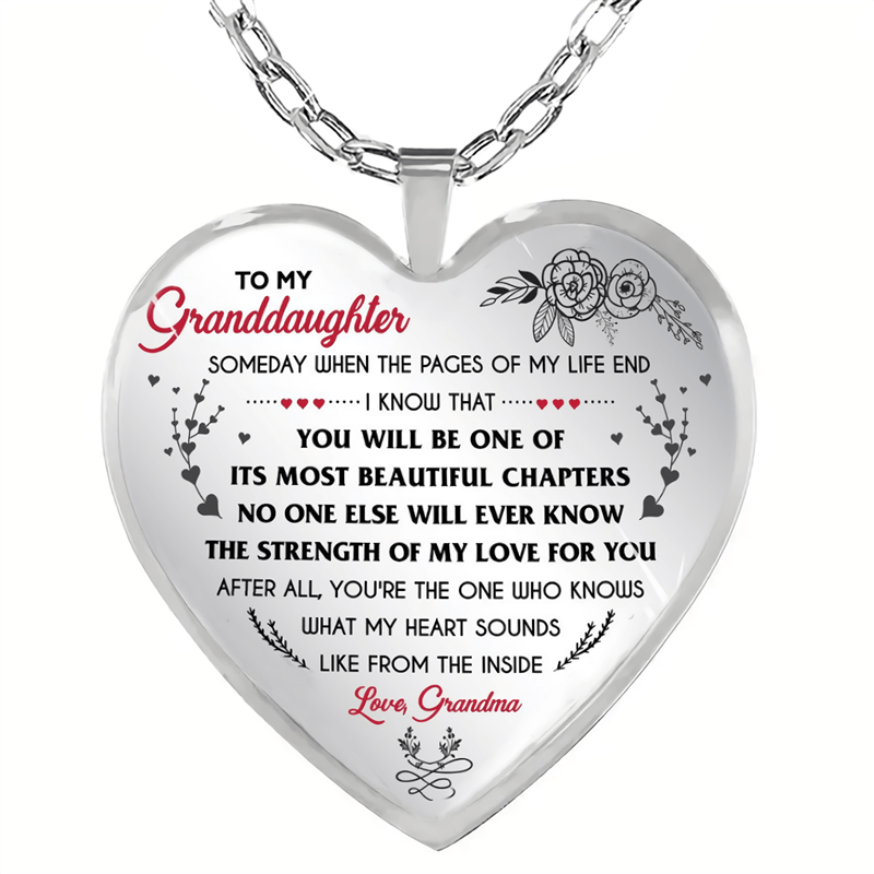 Men's Love Heart Pendant Necklace Rose Flower Necklace