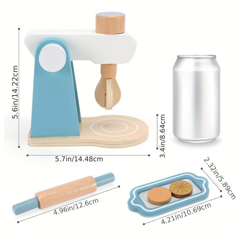 Kids Baking Set Wooden Kitchen Toys Mixer Toy 8pcs