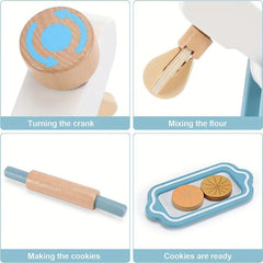 Kids Baking Set Wooden Kitchen Toys Mixer Toy 8pcs