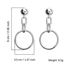 Silvery Pendant Earrings Studs Gift For Girls Daily Wear