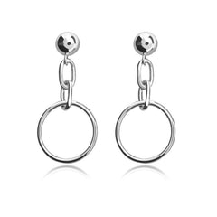 Silvery Pendant Earrings Studs Gift For Girls Daily Wear