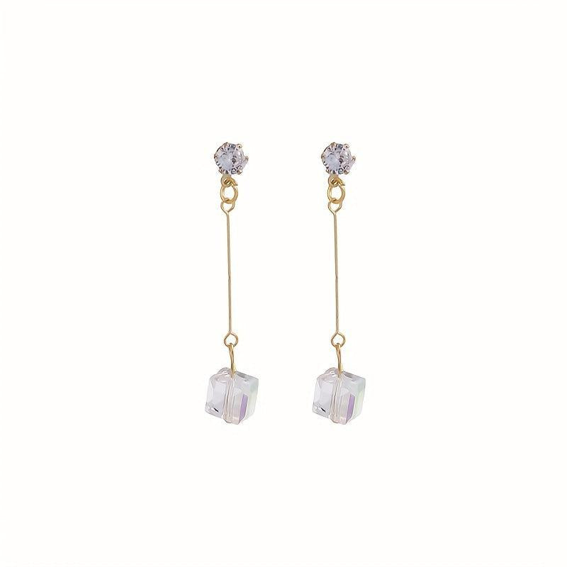 Square Bow Tassel Stud Earrings Fairy Earrings