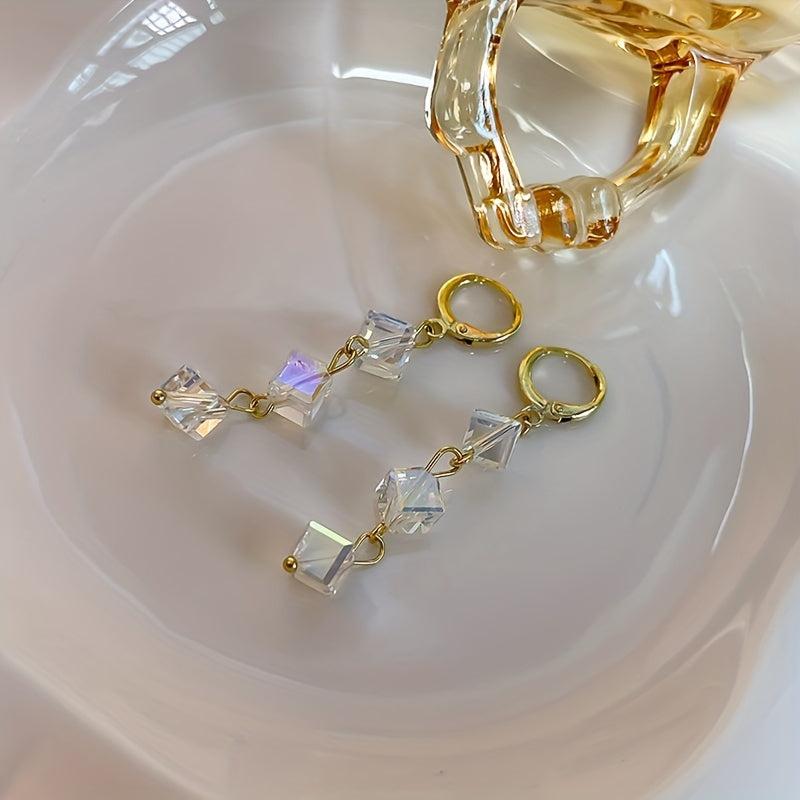 Square Bow Tassel Stud Earrings Fairy Earrings