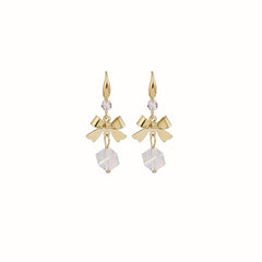 Square Bow Tassel Stud Earrings Fairy Earrings