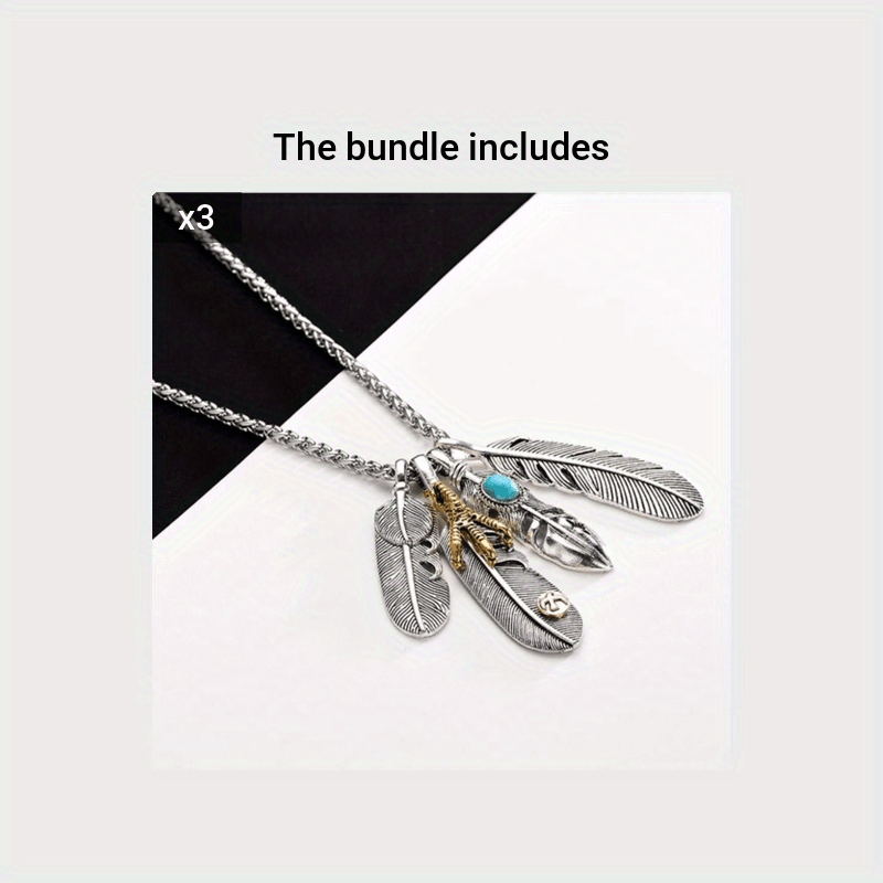 Feather Necklace Hip Hop Street Pendant