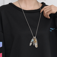 Feather Necklace Hip Hop Street Pendant