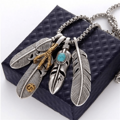 Feather Necklace Hip Hop Street Pendant