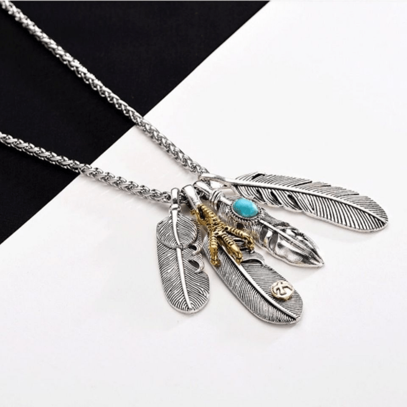 Feather Necklace Hip Hop Street Pendant