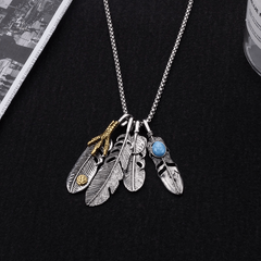 Feather Necklace Hip Hop Street Pendant