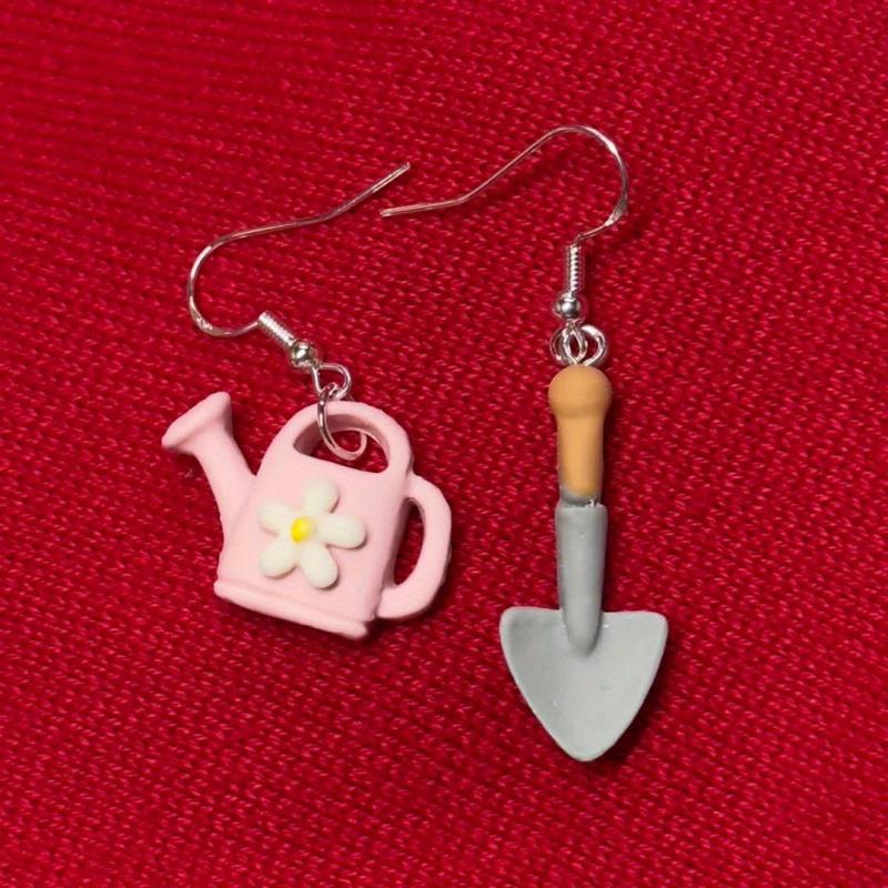 Resin Shovel Shower Dangle Earrings Women Jewelry Cartoon Drop Stud Earrings