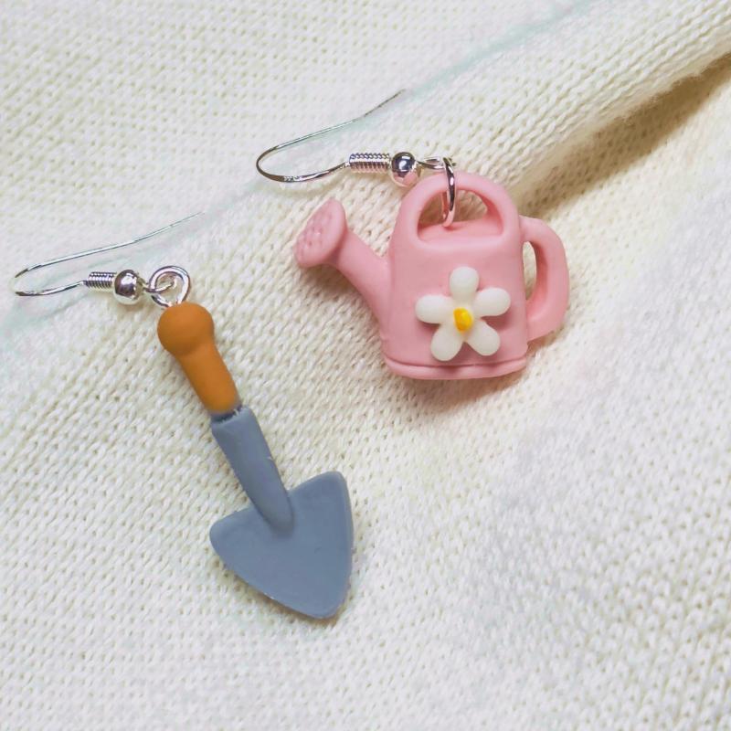 Resin Shovel Shower Dangle Earrings Women Jewelry Cartoon Drop Stud Earrings