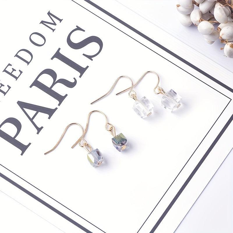 Square Glass Crystal Mini Earrings