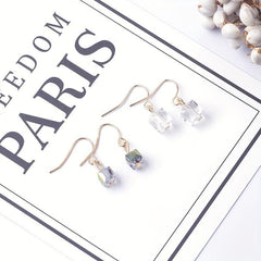 Square Glass Crystal Mini Earrings