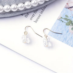 Square Glass Crystal Mini Earrings