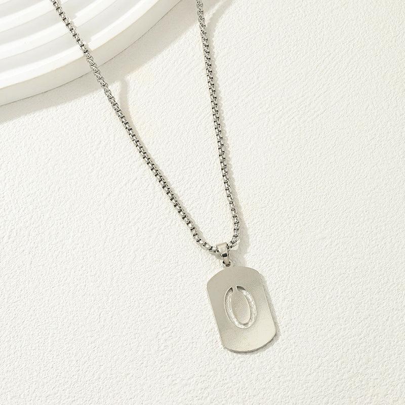 Alloy Tag Necklace Jewelry, Sense Hollow Number Pendant