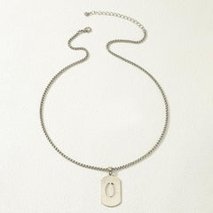 Alloy Tag Necklace Jewelry, Sense Hollow Number Pendant