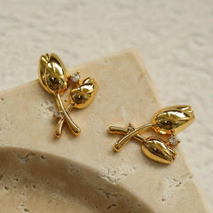 Tulip Earrings Retro Niche High-end Sense Earrings