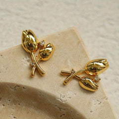 Tulip Earrings Retro Niche High-end Sense Earrings