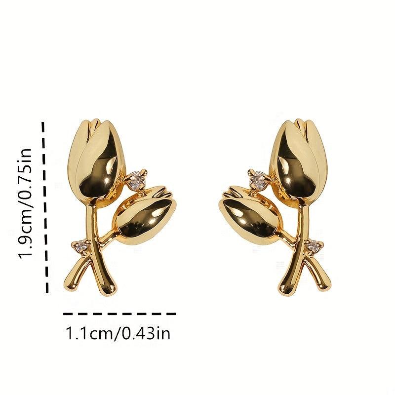 Tulip Earrings Retro Niche High-end Sense Earrings