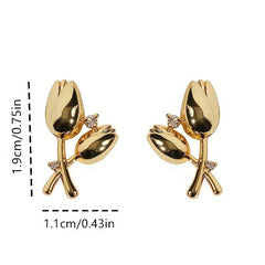 Tulip Earrings Retro Niche High-end Sense Earrings