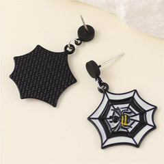 Gothic Spider Web Dangle Earrings Women Jewelry Cartoon Drop Stud Earrings