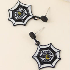 Gothic Spider Web Dangle Earrings Women Jewelry Cartoon Drop Stud Earrings