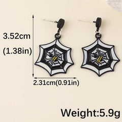 Gothic Spider Web Dangle Earrings Women Jewelry Cartoon Drop Stud Earrings