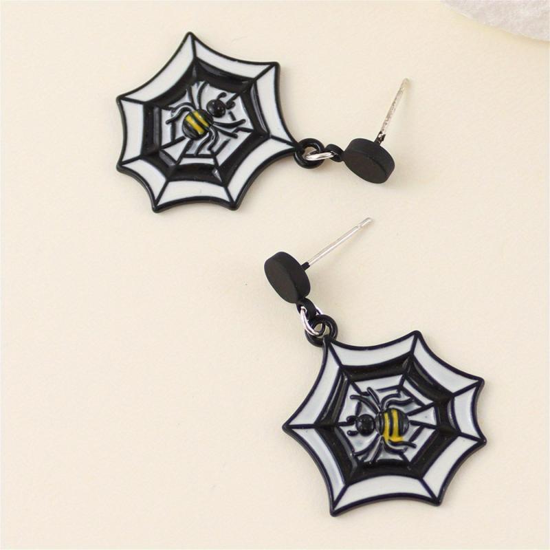 Gothic Spider Web Dangle Earrings Women Jewelry Cartoon Drop Stud Earrings