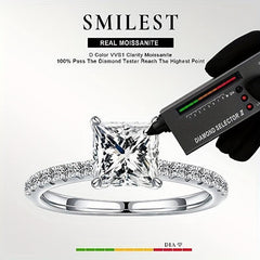 Princess Cut Moissanite Ring S925 Silver