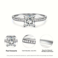 Princess Cut Moissanite Ring S925 Silver
