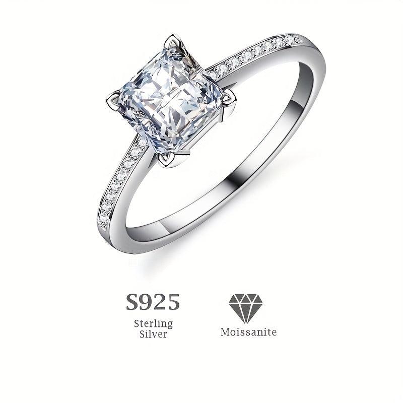 Princess Cut Moissanite Ring S925 Silver