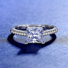 Princess Cut Moissanite Ring S925 Silver