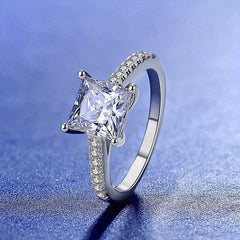 Princess Cut Moissanite Ring S925 Silver
