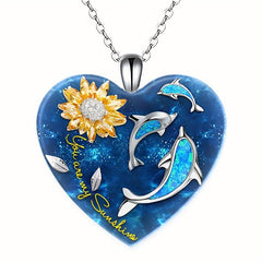 Crystal Whale Necklace Urban Accessories English Birthday Gift