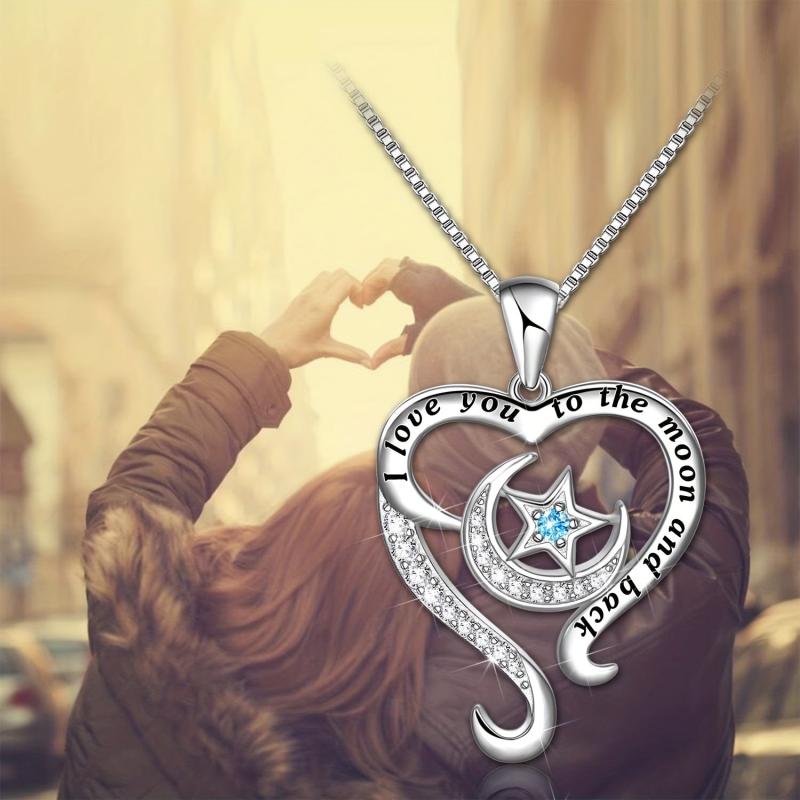 Heart Pendant Necklace English Birthday Gift For Boyfriend And Girlfriend