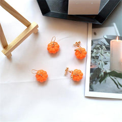 Orange Pumpkin Earrings Fall Jewelry September Birthday For Women Girl