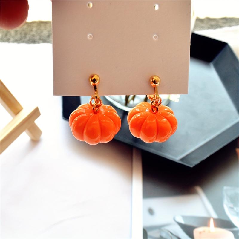 Orange Pumpkin Earrings Fall Jewelry September Birthday For Women Girl