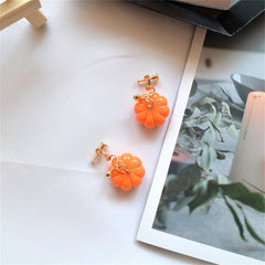 Orange Pumpkin Earrings Fall Jewelry September Birthday For Women Girl